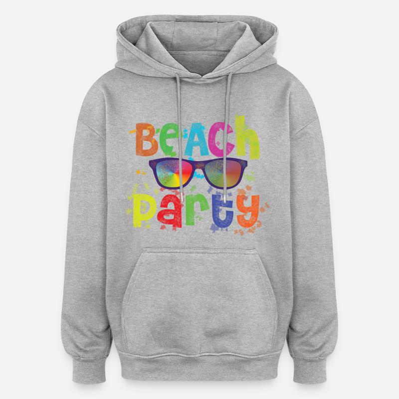 Beach Party - Sweat à capuche oversize unisexe - gris chiné