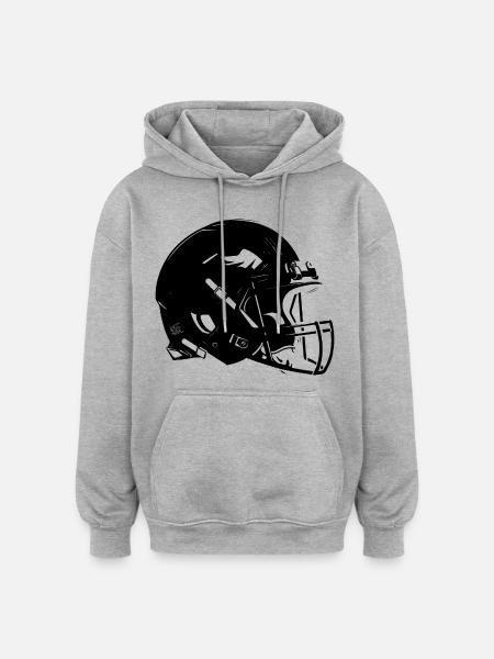 Sketch Football Helmet - Oversized Unisex Hoodie - heather grey