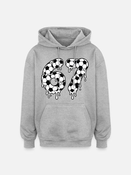 Dripping Soccer 67 Graffiti Six Seven - Oversized Unisex Hoodie - heather grey