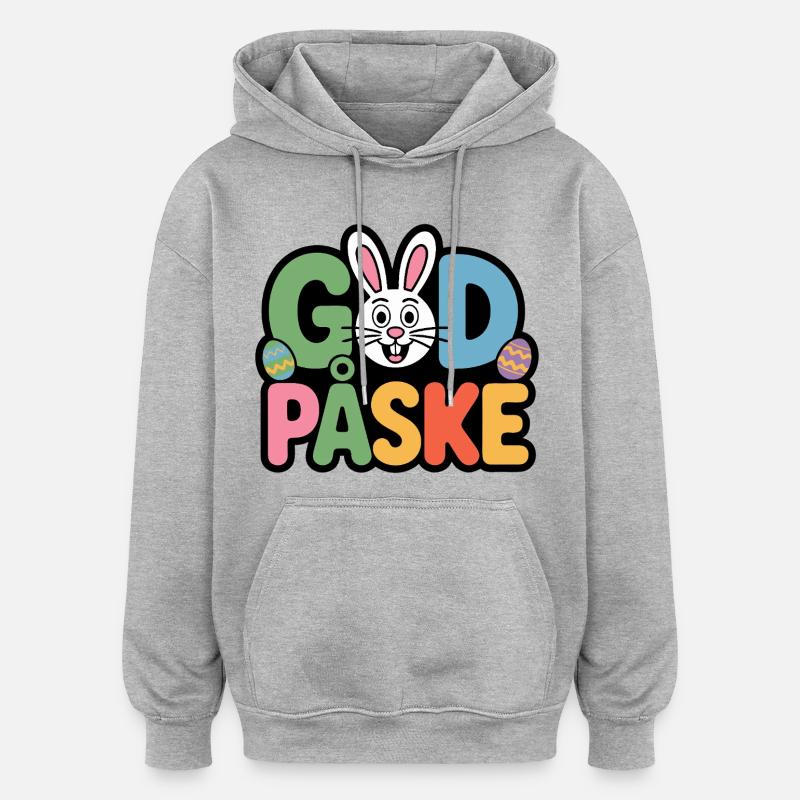 Lapin de Pâques mignon - Sweat à capuche oversize unisexe - gris chiné