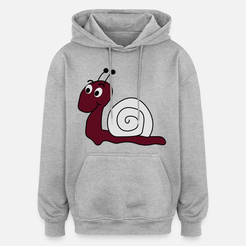 escargot - Sweat à capuche oversize unisexe - gris chiné