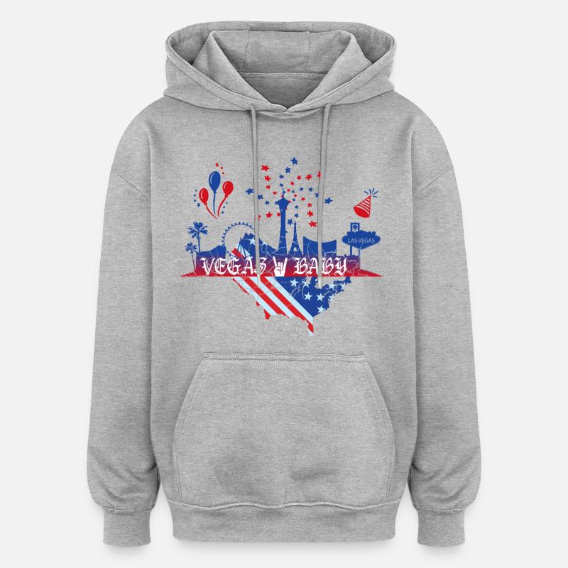 Bébé de Las Vegas - Sweat à capuche oversize unisexe - gris chiné