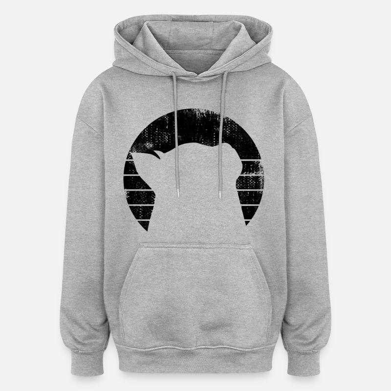 Katze - Oversized Unisex Hoodie - Grau meliert