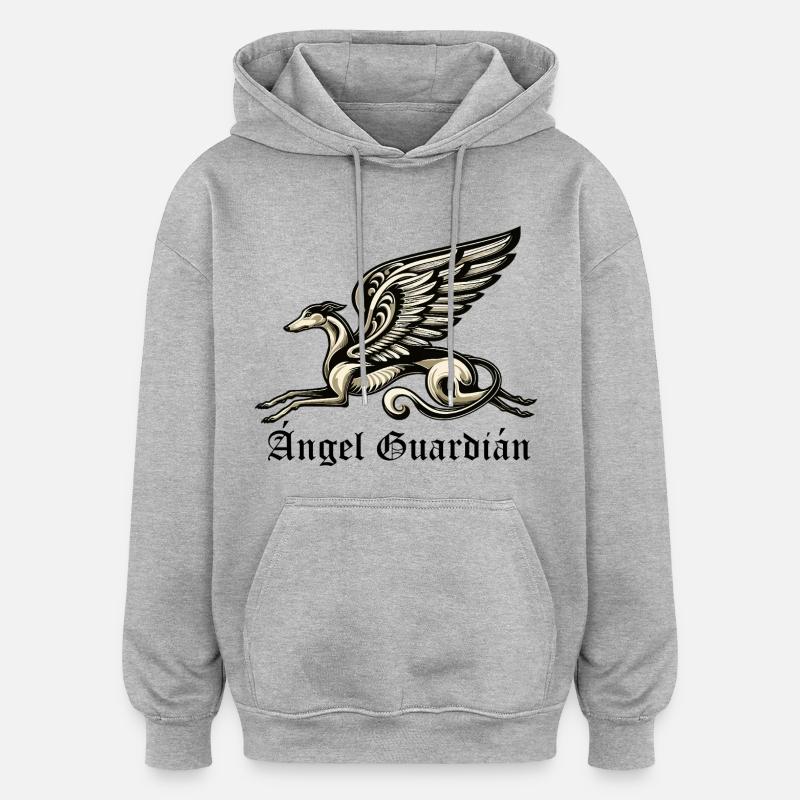 Ángel Guardián Nr3 E - Sweat à capuche oversize unisexe - gris chiné