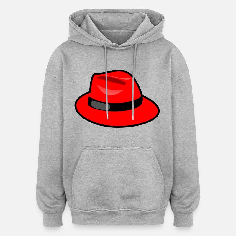 red hat - red hat - Oversized Unisex Hoodie - heather grey