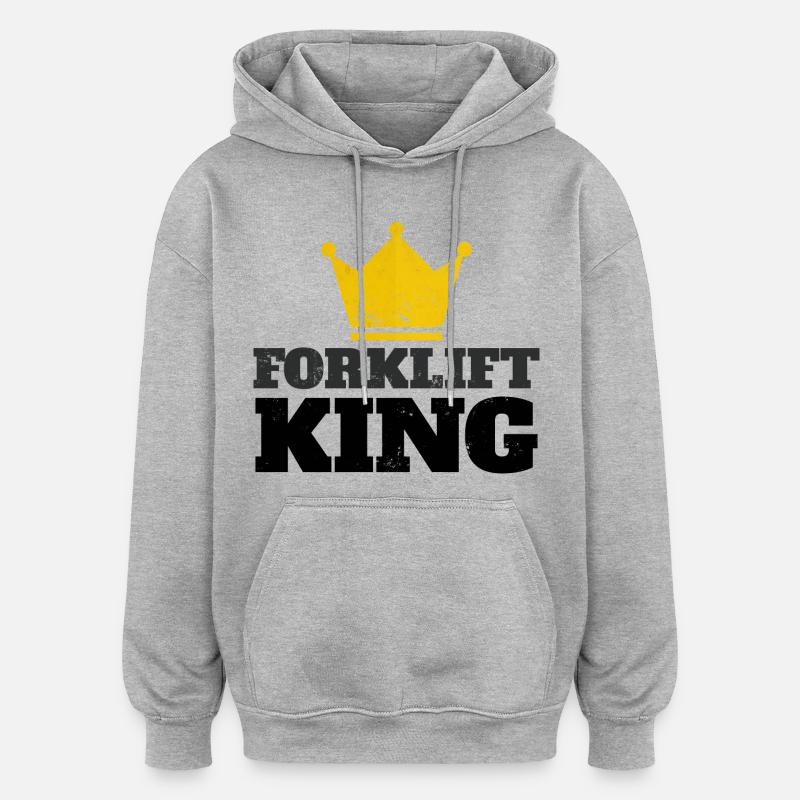 Chariot élévateur King - Sweat à capuche oversize unisexe - gris chiné