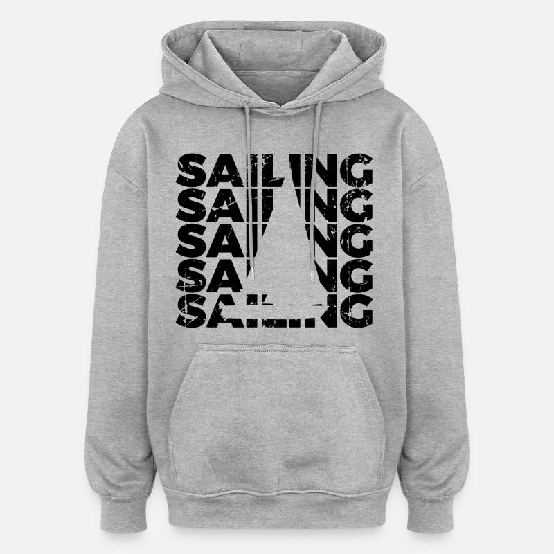 Voile - Sweat à capuche oversize unisexe - gris chiné