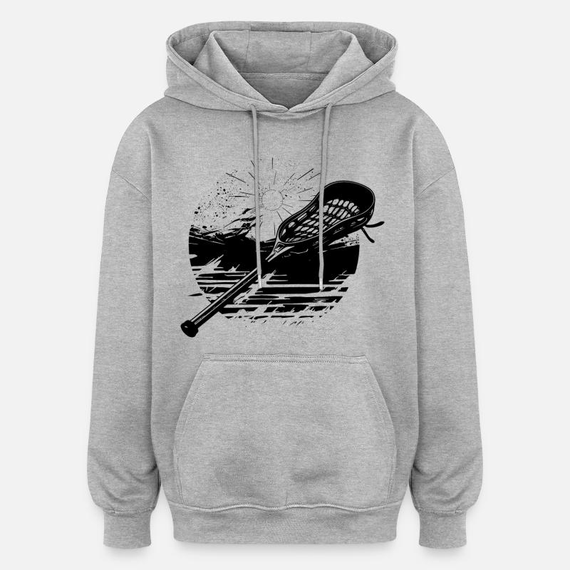 Lacrosseschläger - Oversized Unisex Hoodie - Grau meliert