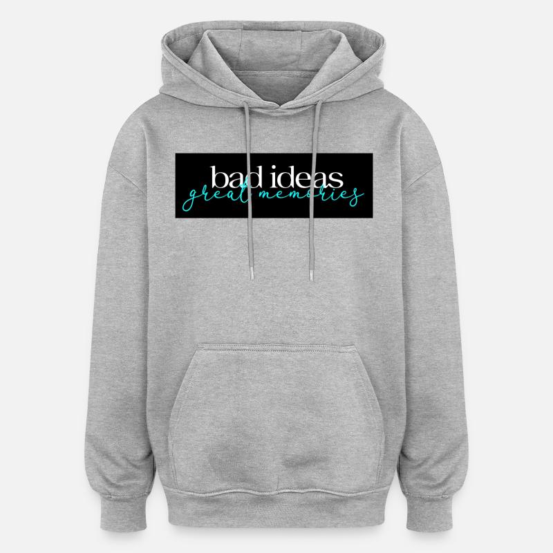 Mauvaises idées Grands Souvenirs 02 - Sweat à capuche oversize unisexe - gris chiné