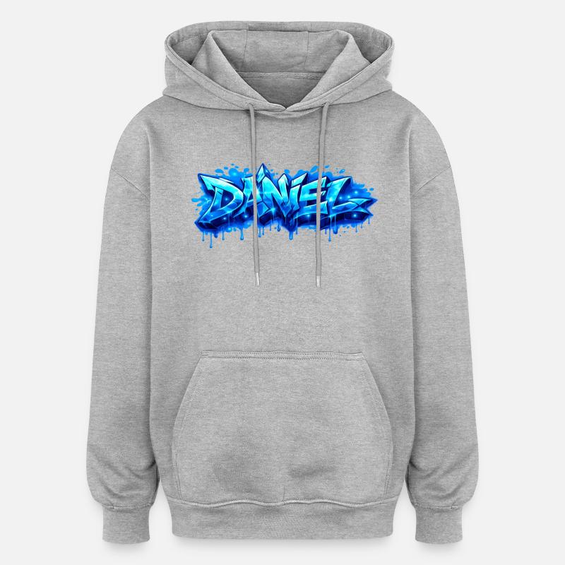 Graffiti DANIEL Name Gift Ideal Printable - Oversized Unisex Hoodie - heather grey
