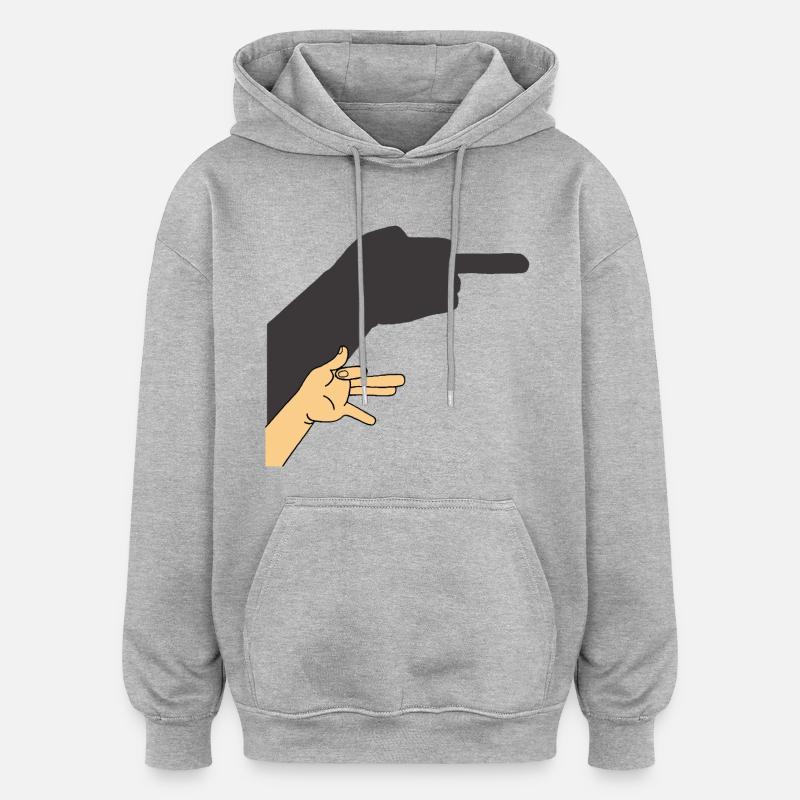 Schatten eines Hundes oder nicht - Oversized Unisex Hoodie - Grau meliert