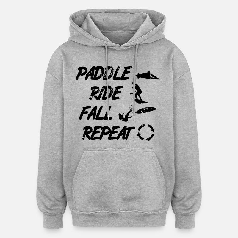 Surftrainer Spruch - Oversized Unisex Hoodie - Grau meliert