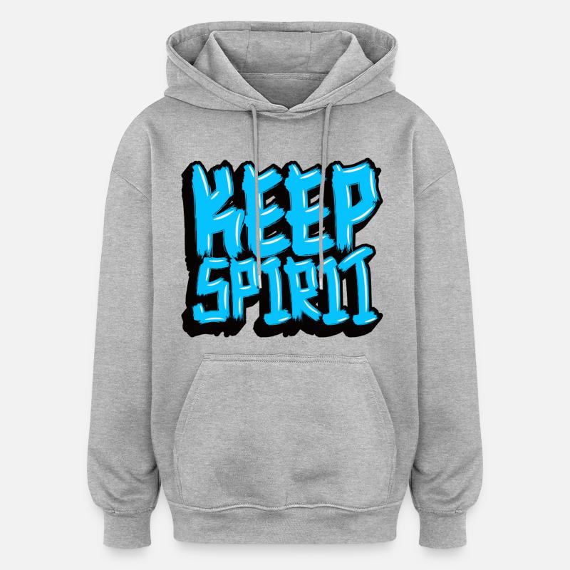 Mode - Sweat à capuche oversize unisexe - gris chiné