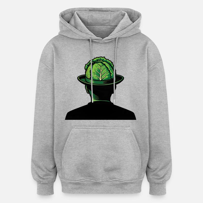 DER SCHATTEN MIT DEM KOHLKOPF #2 – nette Menschen - Oversized Unisex Hoodie - Grau meliert