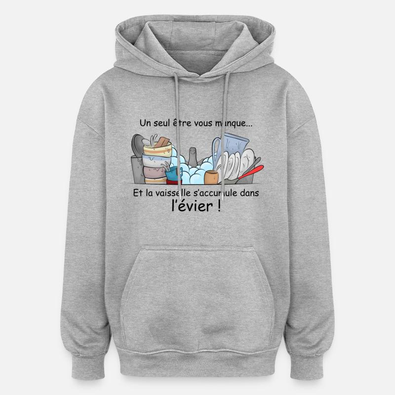 Only one being missing .... - Oversized Unisex Hoodie - heather grey