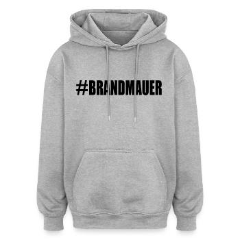 brandmauer - Oversized Unisex Hoodie - Grau meliert - Vorne - Noah (186cm)