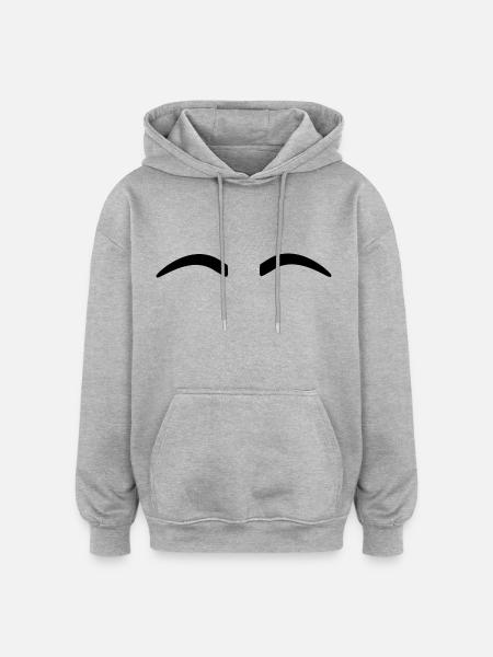 Eyebrows Funny - Oversized Unisex Hoodie - heather grey