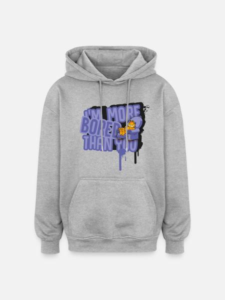 Garfield Langeweile - Oversized Unisex Hoodie - Grau meliert