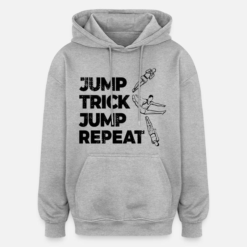 Répétition de trampoline - Sweat à capuche oversize unisexe - gris chiné