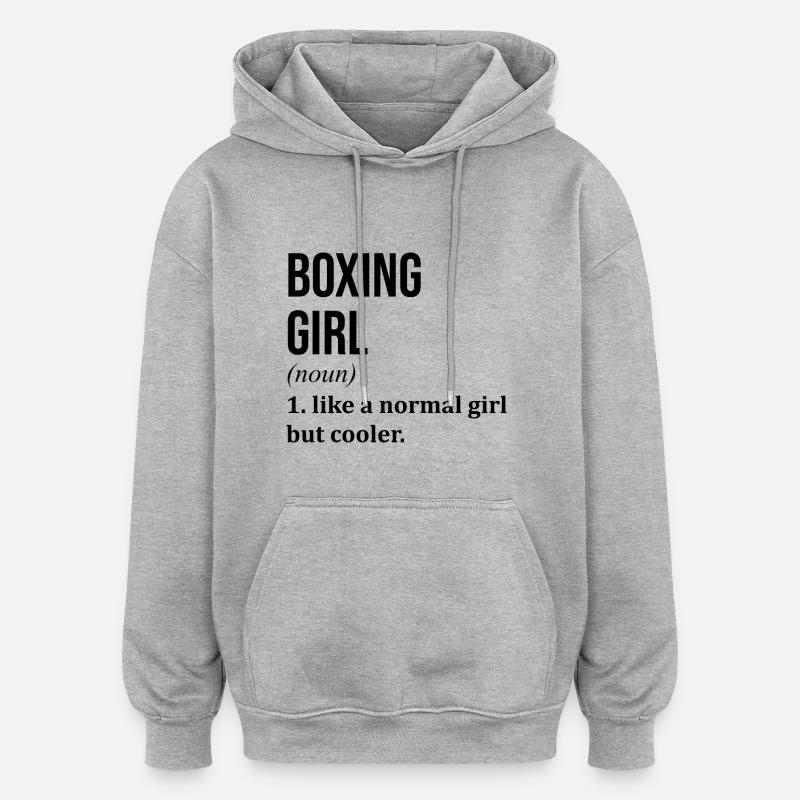 boxe - Sweat à capuche oversize unisexe - gris chiné