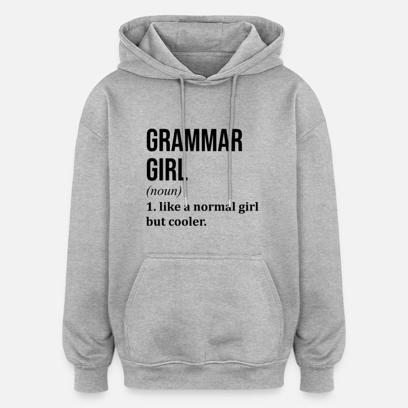 grammaire - Sweat à capuche oversize unisexe - gris chiné