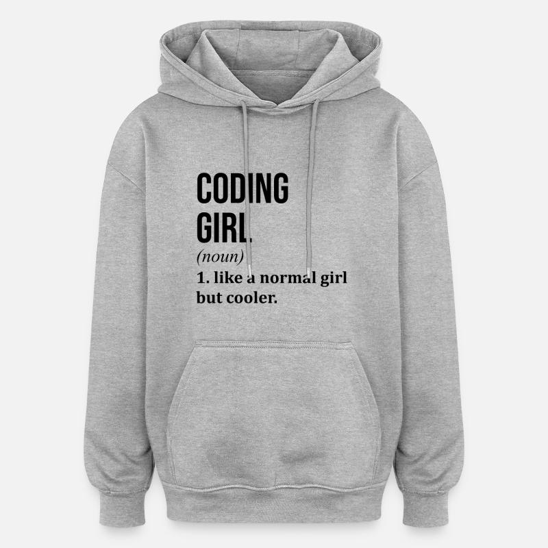 Codierung - Oversized Unisex Hoodie - Grau meliert