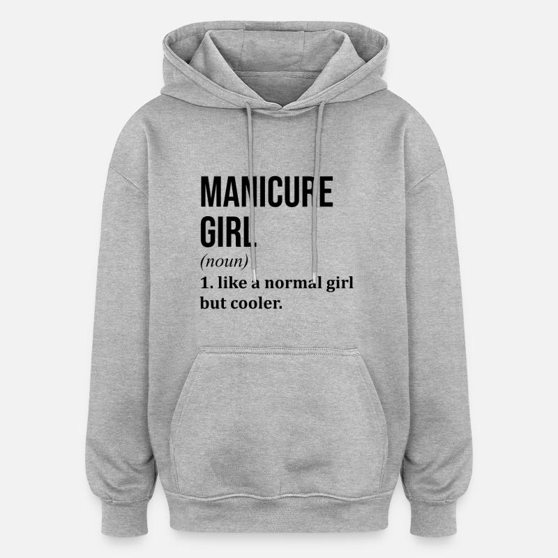 manucure - Sweat à capuche oversize unisexe - gris chiné