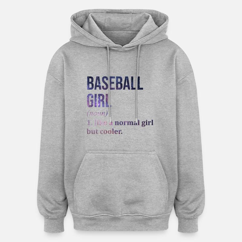 Base-ball - Sweat à capuche oversize unisexe - gris chiné