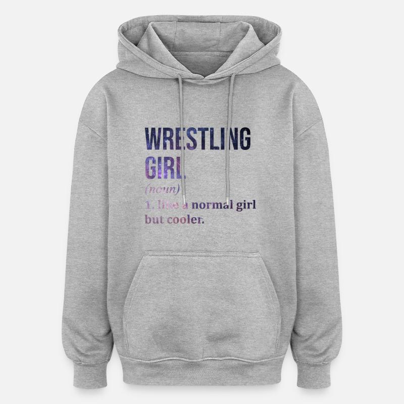 lutte - Sweat à capuche oversize unisexe - gris chiné