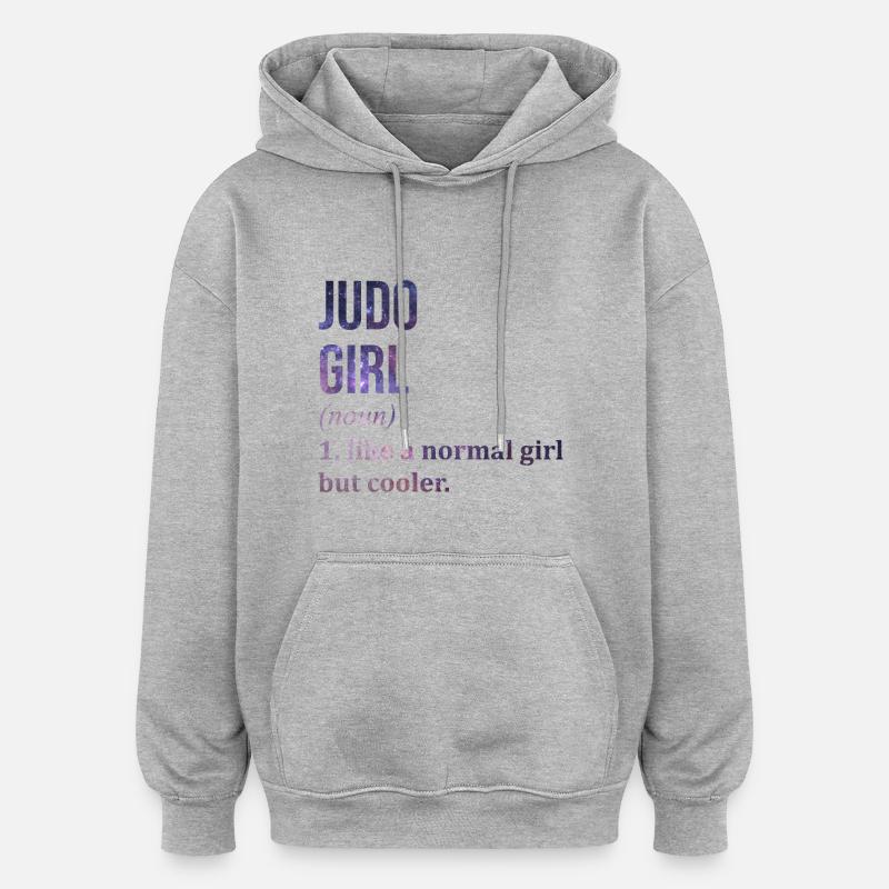 judo - Sweat à capuche oversize unisexe - gris chiné