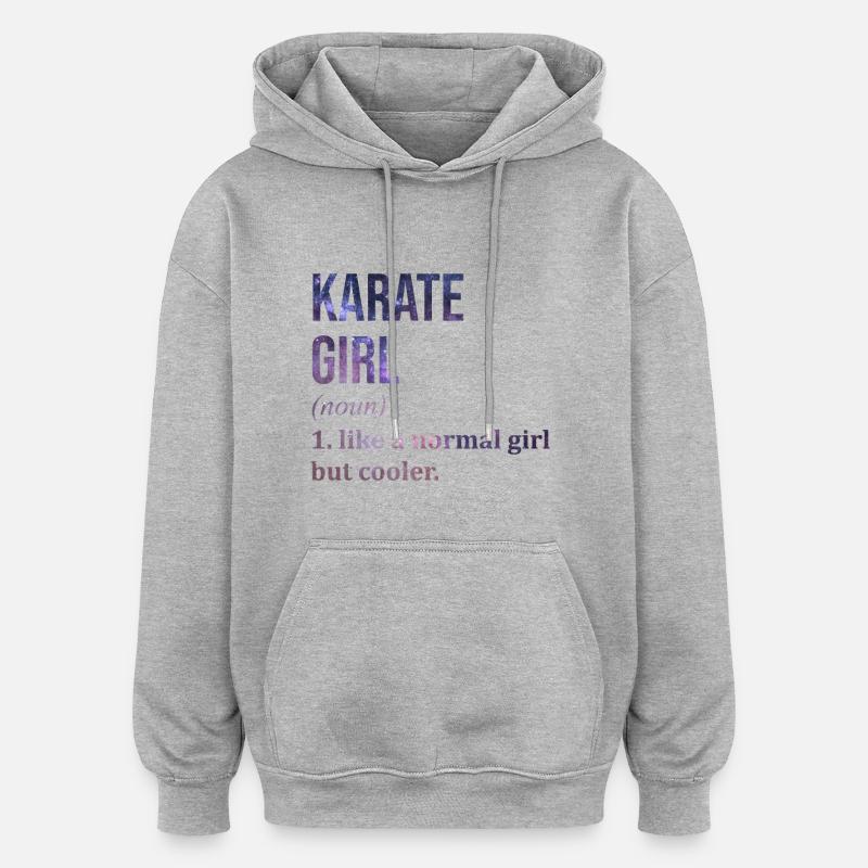 karaté - Sweat à capuche oversize unisexe - gris chiné