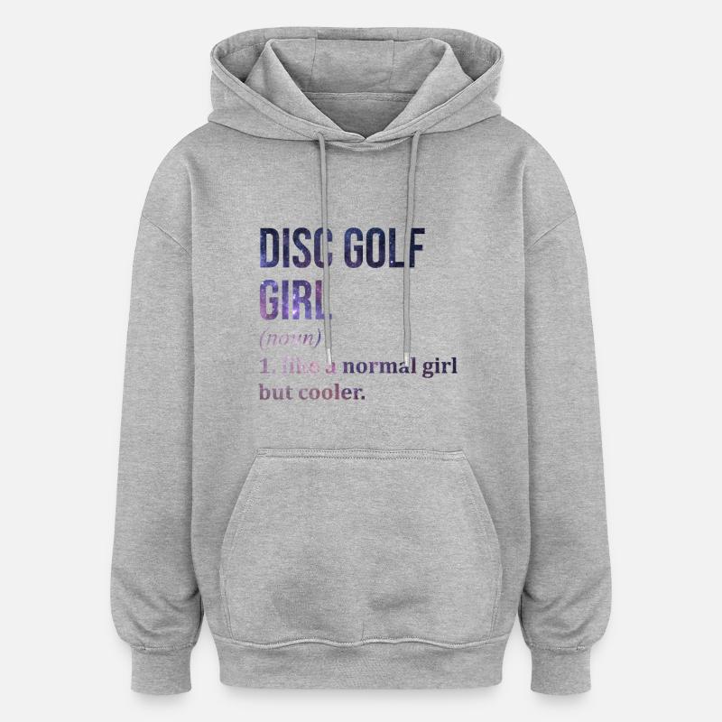 Disc golf - Sweat à capuche oversize unisexe - gris chiné
