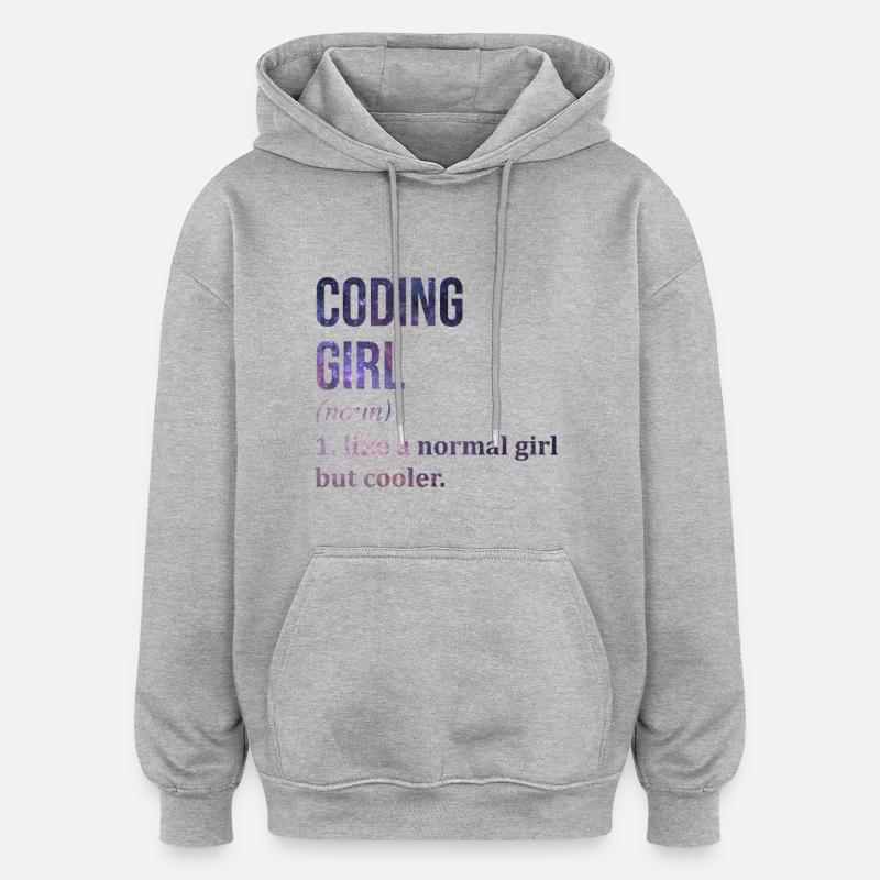 Coding - Oversized Unisex Hoodie - heather grey
