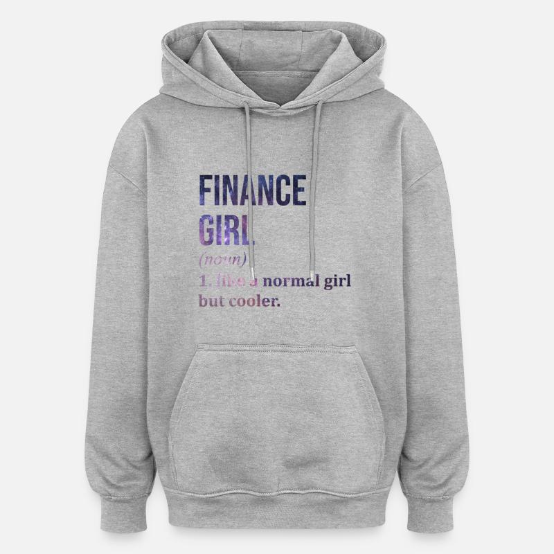 finance - Sweat à capuche oversize unisexe - gris chiné