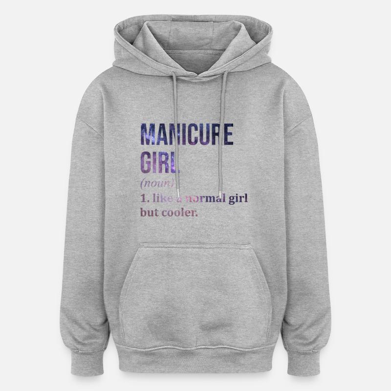 manucure - Sweat à capuche oversize unisexe - gris chiné