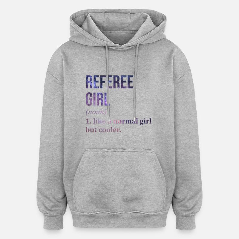 Arbitre - Sweat à capuche oversize unisexe - gris chiné