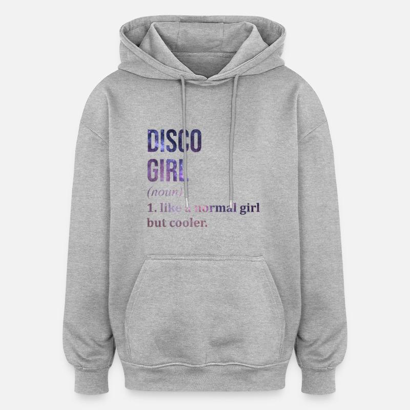 discothèque - Sweat à capuche oversize unisexe - gris chiné