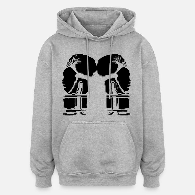 Gants de kickboxing Pixel Graphic - Sweat à capuche oversize unisexe - gris chiné