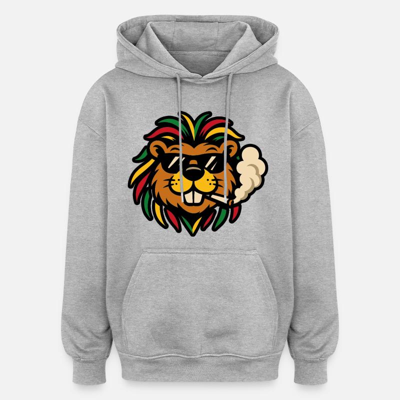 Reggae Bobr – Rasta Bober - Sweat à capuche oversize unisexe - gris chiné