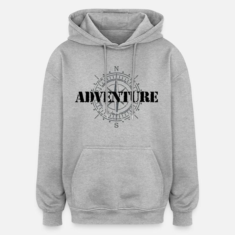 Abenteuer - Oversized Unisex Hoodie - Grau meliert
