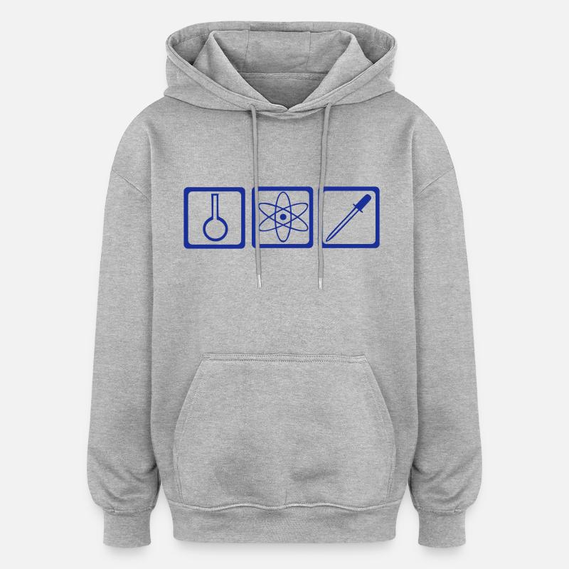 Chimie - Chimiste - Sweat à capuche oversize unisexe - gris chiné