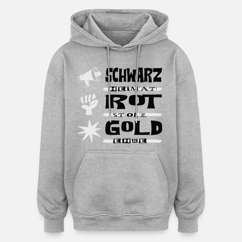 Noir Or Rouge - Sweat à capuche oversize unisexe - gris chiné