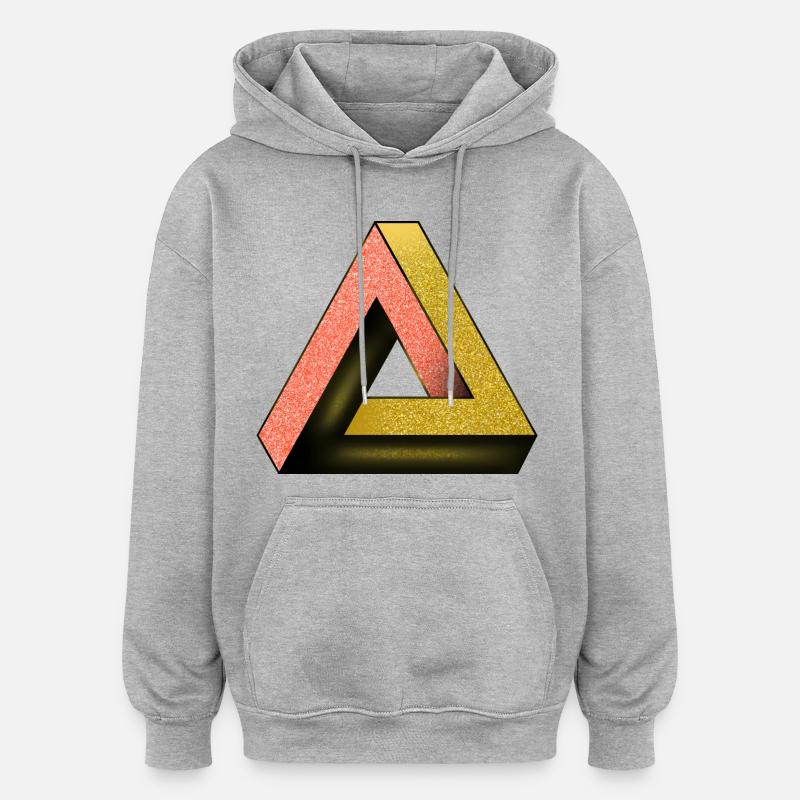 Triangle de Penrose - Sweat à capuche oversize unisexe - gris chiné