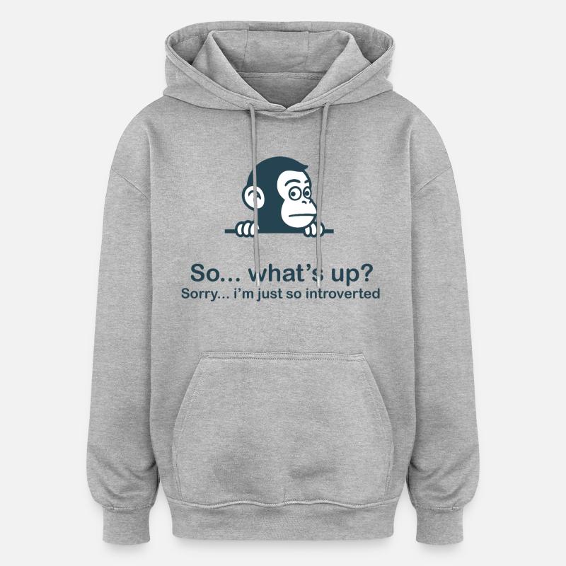 So introvertiert - Oversized Unisex Hoodie - Grau meliert