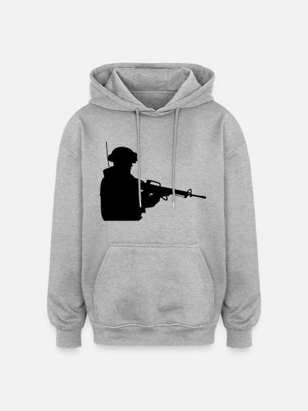 Soldier - Oversized Unisex Hoodie - Grau meliert