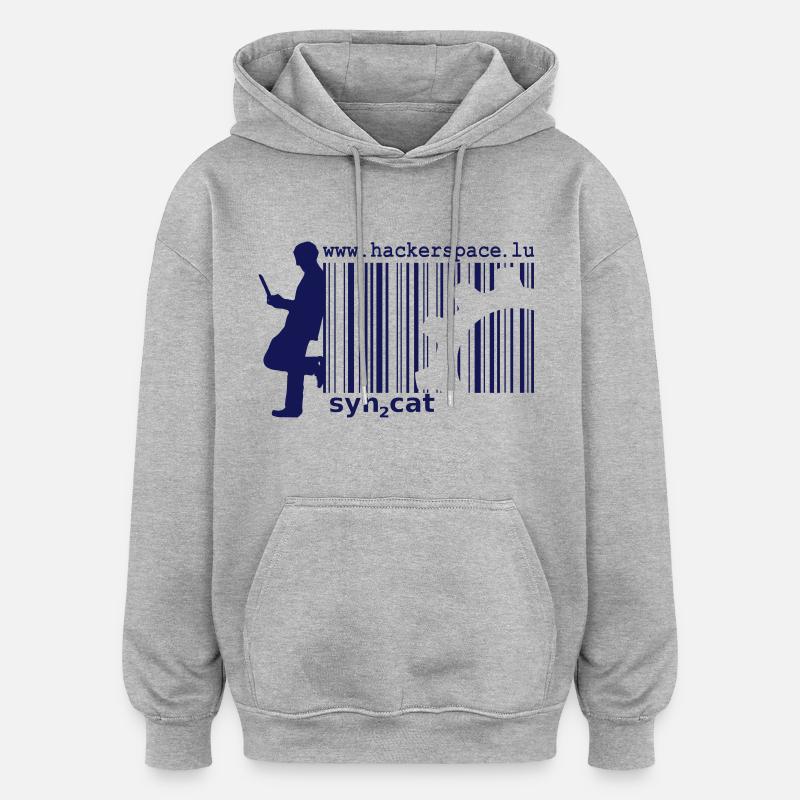 syn2cat hackerspace - Oversized Unisex Hoodie - Grau meliert