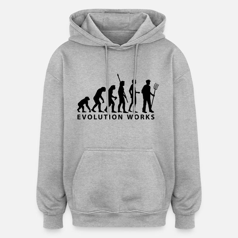 evolution_bauer - Oversized Unisex Hoodie - heather grey