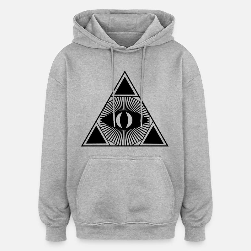 Eye - Sweat à capuche oversize unisexe - gris chiné