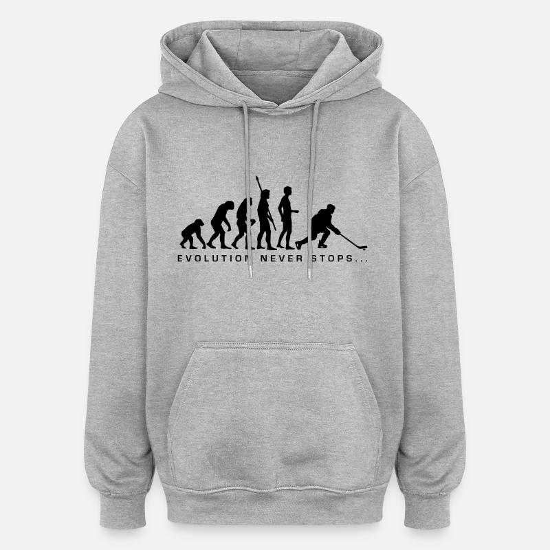 evolution_eishockey_b - Oversized Unisex Hoodie - Grau meliert