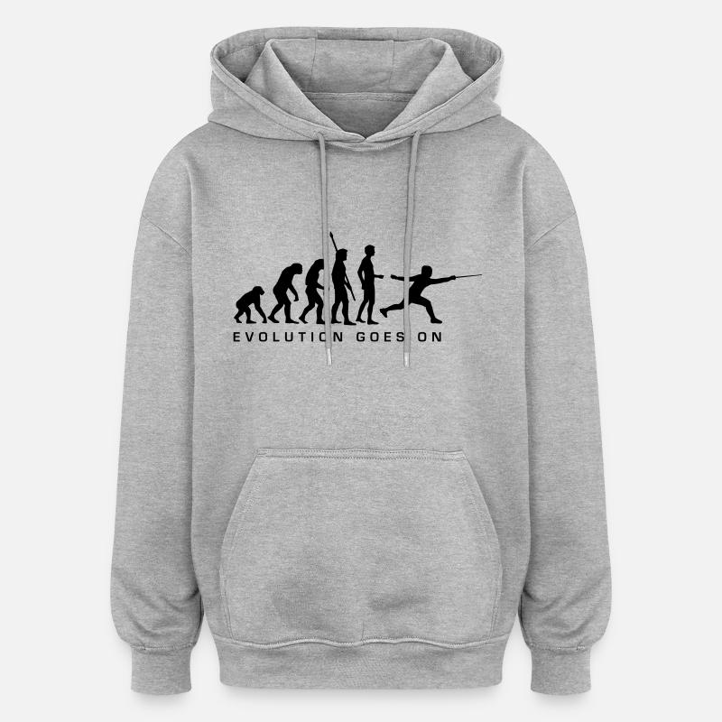 evolution_fechter_d - Oversized Unisex Hoodie - heather grey